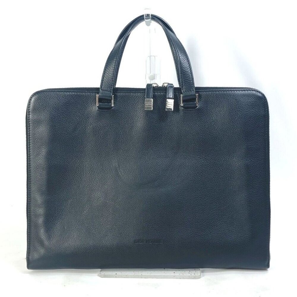 DIOR HOMME Hand Bag Tote Bag logo Bag Business bag Leather Black
